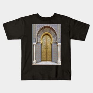 Golden door of the Royal Palace in Fez, Morocco Kids T-Shirt